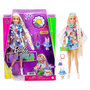 Voir la diapositive 4 : BARBIE Poupée mannequin Barbie Extra robe fleurie