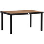 Voir la diapositive 1 : OUTSUNNY Table de jardin 6 personnes dim. 140 x 90 x 74 cm aluminium noir plastique effet bois naturel