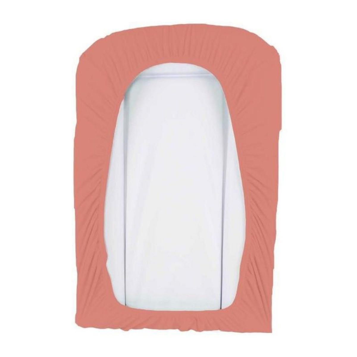 DOMIVA DOMIVA Lot 2 Housses matelas a langer - Eponge polycoton - oeko-Tex - Blanc/Terracotta - 50 x 75 cm