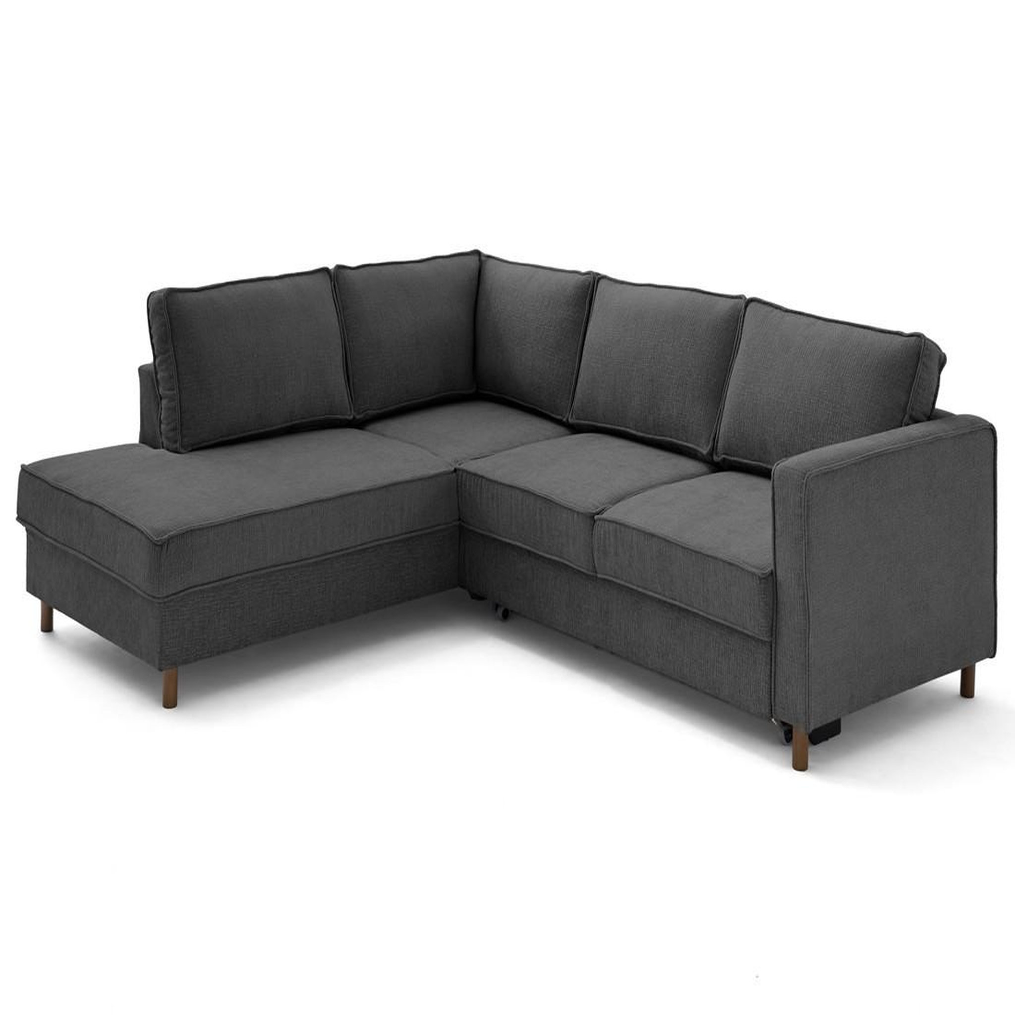 Voir la diapositive 5 : LISA DESIGN Jake - canapé d'angle gauche 5 places convertible en tissu velours relief