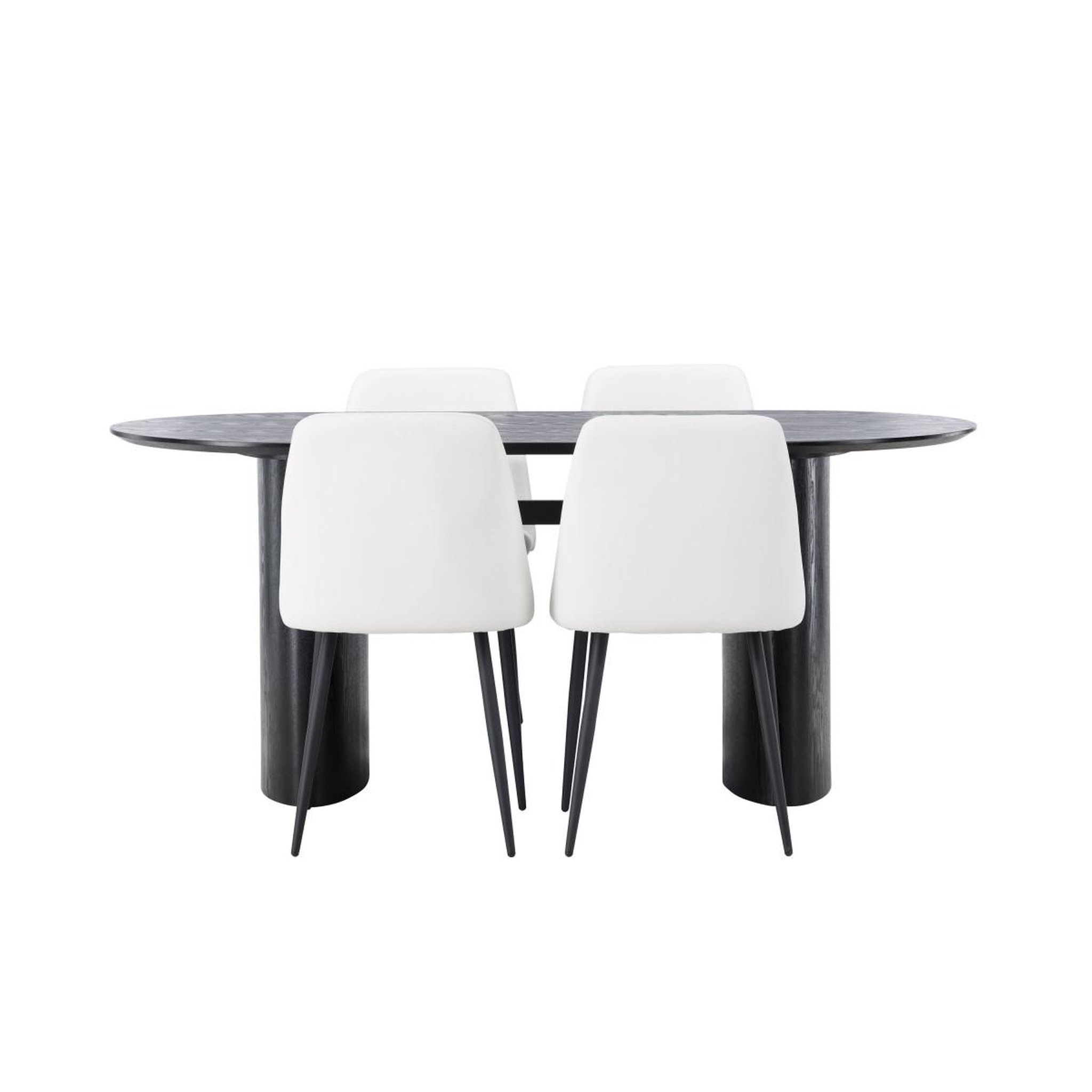Voir la diapositive 3 : Paris Prix Ensemble table à manger & 4 chaises  isolde & night  180cm noir & blanc