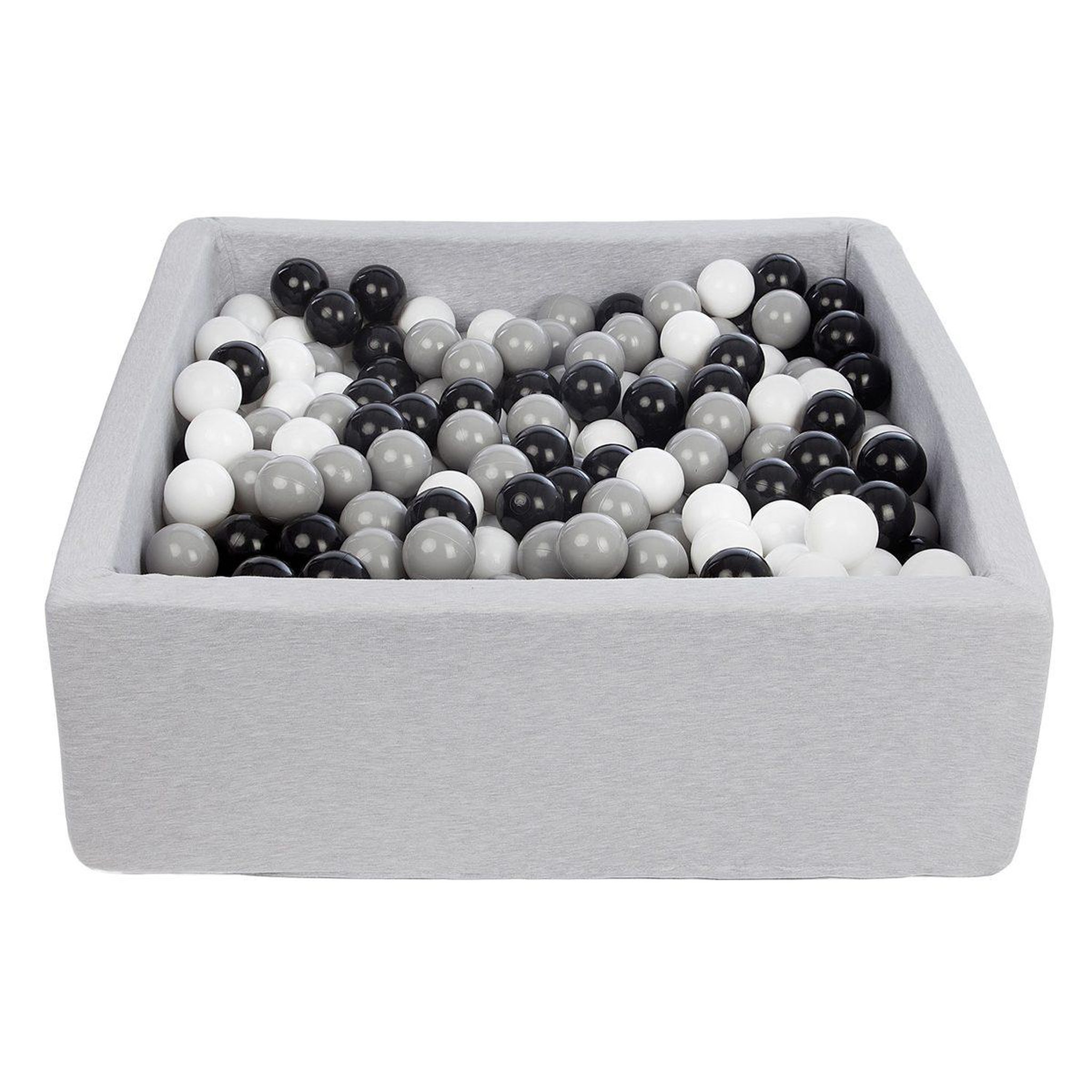 VELINDA Piscine à balles pour enfant, 90x90 cm, aire de jeu + 450 balles noir,blanc,gris