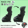 Voir la diapositive 1 : NANIA Siege Auto  isofix NANIA RACE I FIX 76-140 cm R129 –de 3 a 10 ans – Tetiere réglable - Base inclinable - Noir - Fabrication