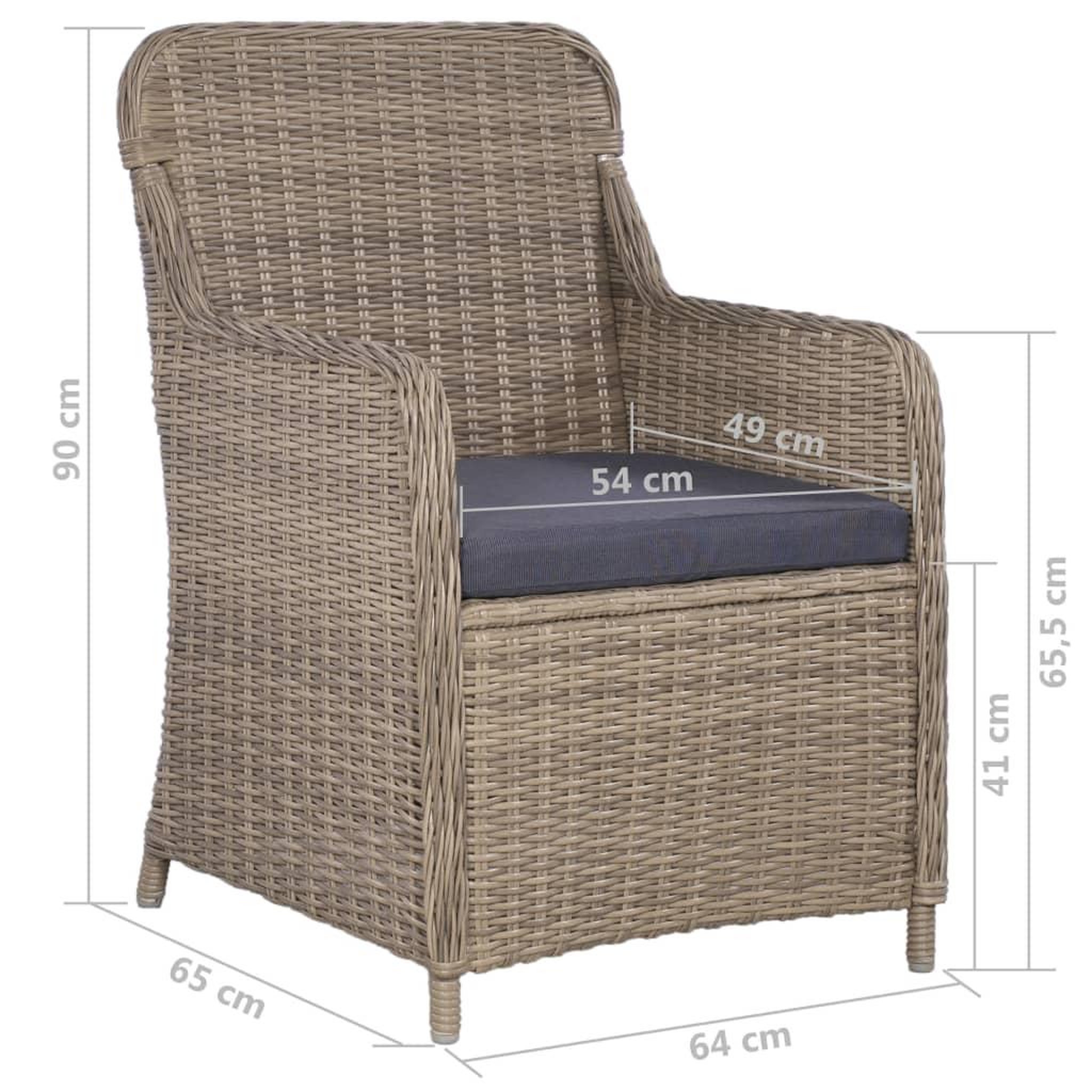 Voir la diapositive 6 : VIDAXL Ensemble a manger de jardin 9 pcs Resine tressee Marron