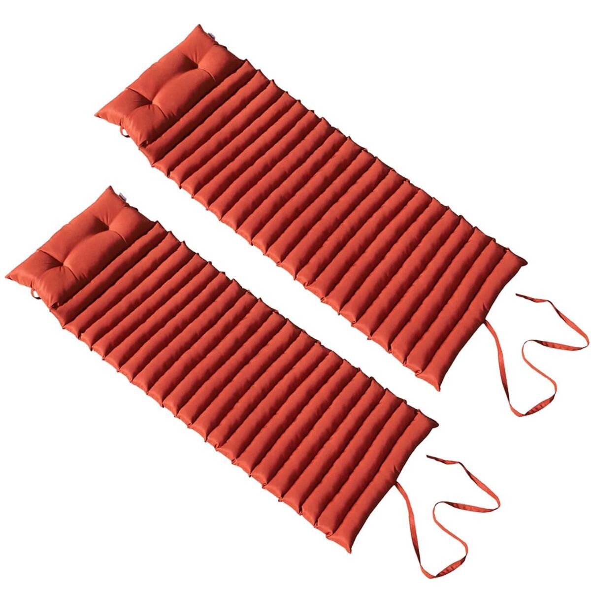 RED DECO Lot de 2 matelas bain de soleil 180cm terracotta - 2x sormiou terracotta