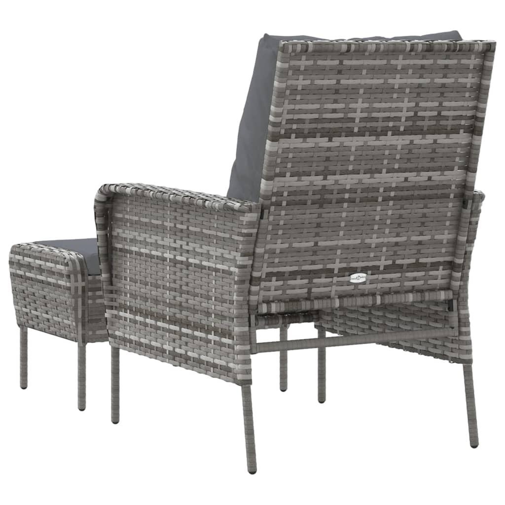Voir la diapositive 5 : VIDAXL Chaise de jardin avec tabouret gris resine tressee