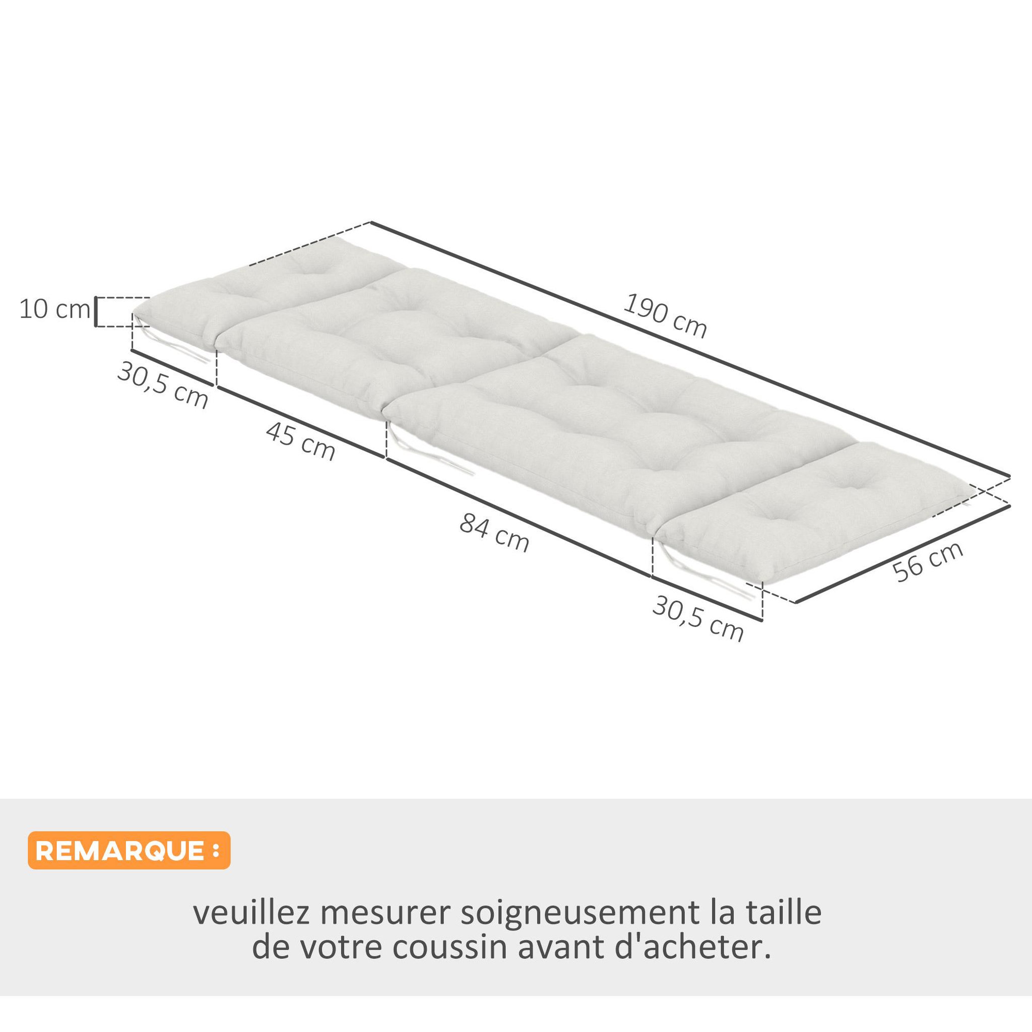 Voir la diapositive 3 : OUTSUNNY Lot de 2 matelas bains de soleil chaises longues style Chesterfield tissu gris clair