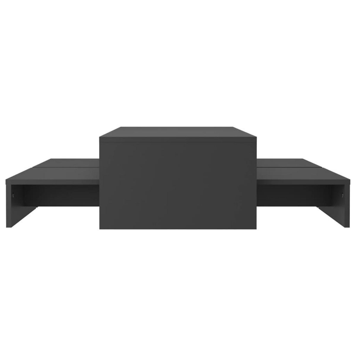 VIDAXL Set de tables basses gigognes gris bois d'ingenierie