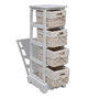 Voir la diapositive 5 : VIDAXL Etagere de rangement en bois 4 paniers en tissage Blanc