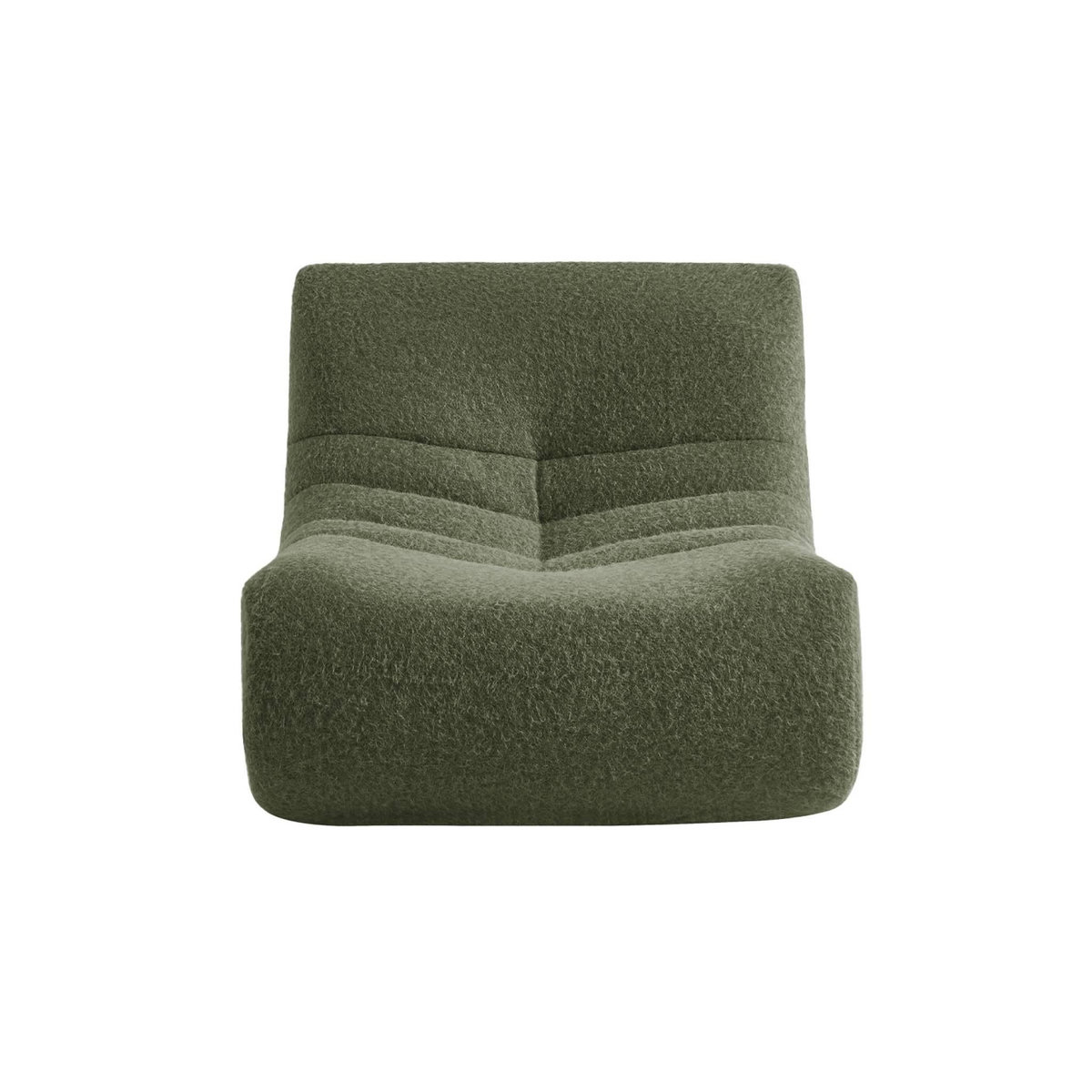 SWEEEK Chauffeuse tissu effet alpaca 2 places. kaki. style contemporain. L 91 x P 105 x H 72cm