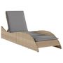 Voir la diapositive 2 : VIDAXL Chaise longue avec coussin beige 60x205x73 cm resine tressee