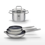 ELO Lot de 3 Poêles Elo Profi Therm Platinum 24/28/32 cm avec Faitout 14 cm