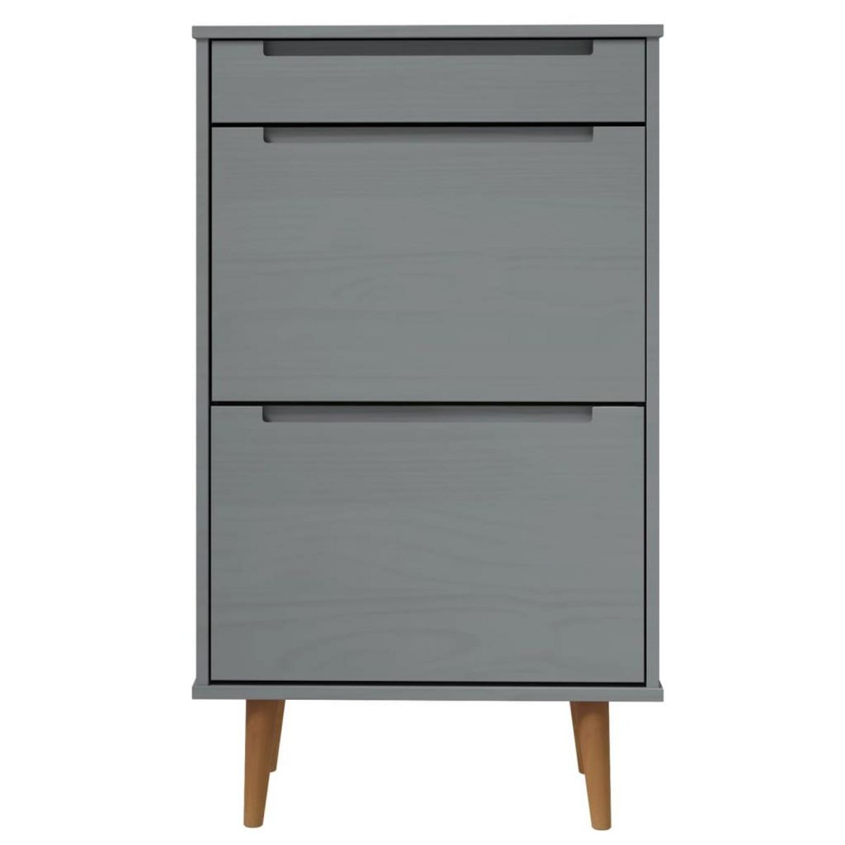 VIDAXL Armoire a chaussures MOLDE Gris 59,5x35x103 cm Bois de pin