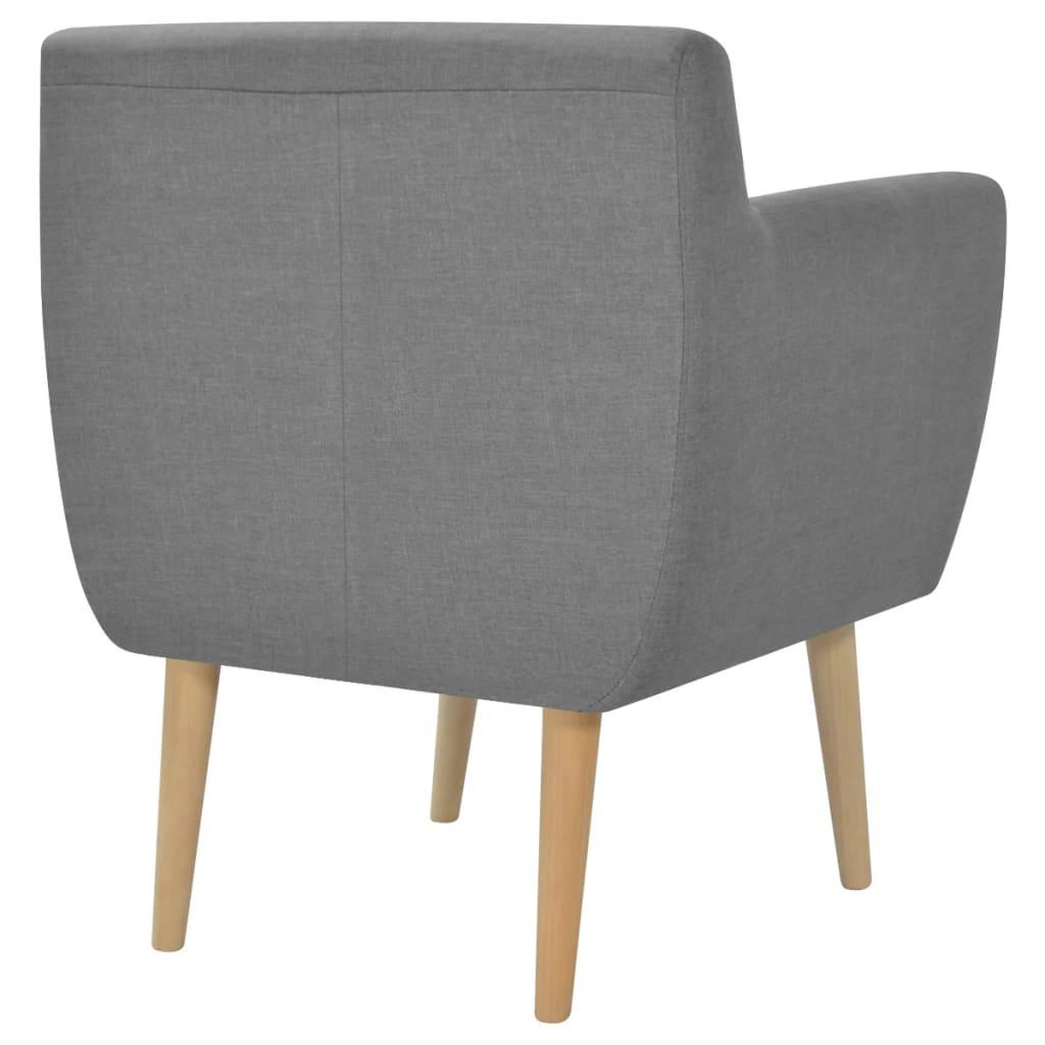 Voir la diapositive 3 : VIDAXL Fauteuil gris clair tissu