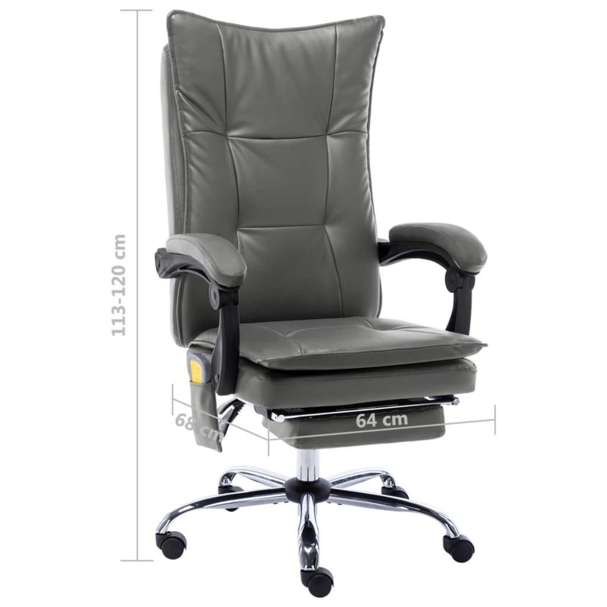 VIDAXL Chaise de bureau de massage Anthracite Similicuir