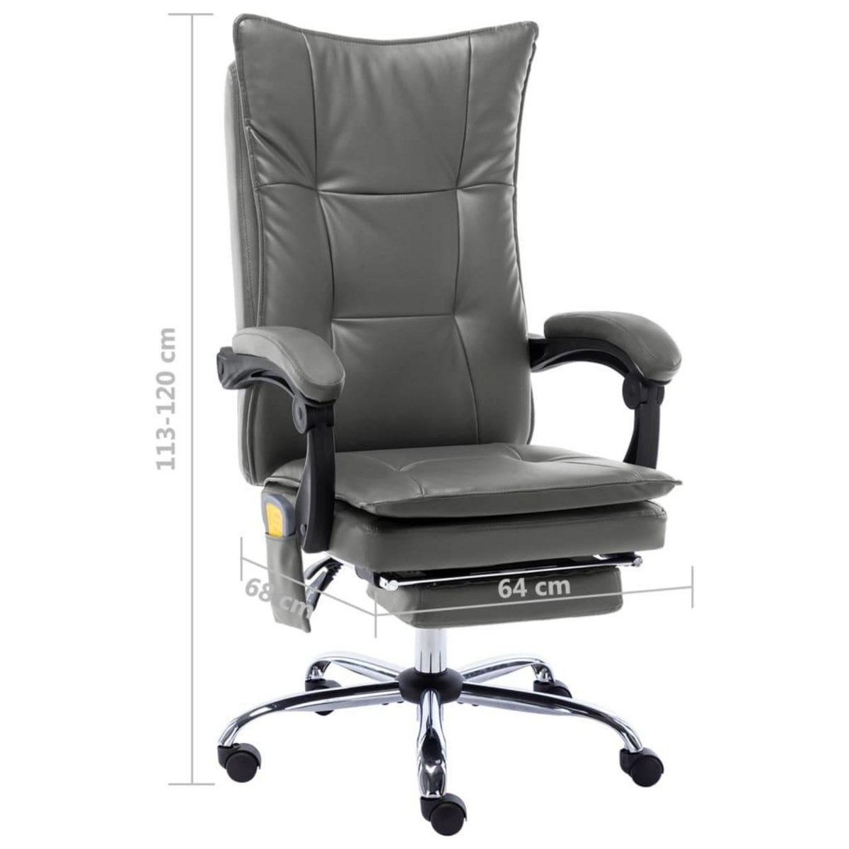 VIDAXL Chaise de bureau de massage Anthracite Similicuir