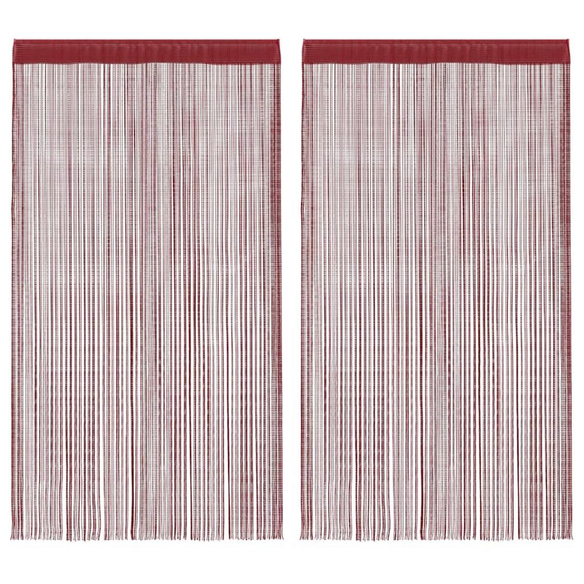 VIDAXL Rideau en fils 2 pcs 100 x 250 cm Bordeaux