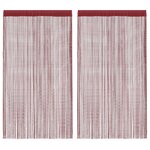 VIDAXL Rideau en fils 2 pcs 100 x 250 cm Bordeaux