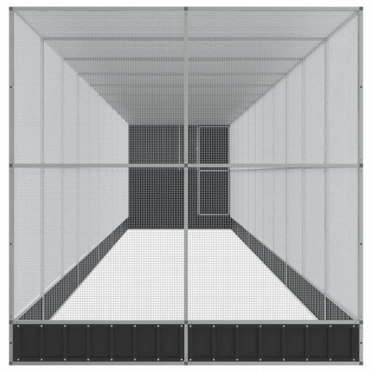 VIDAXL Volière avec extension argenté 1244x203x216 cm acier