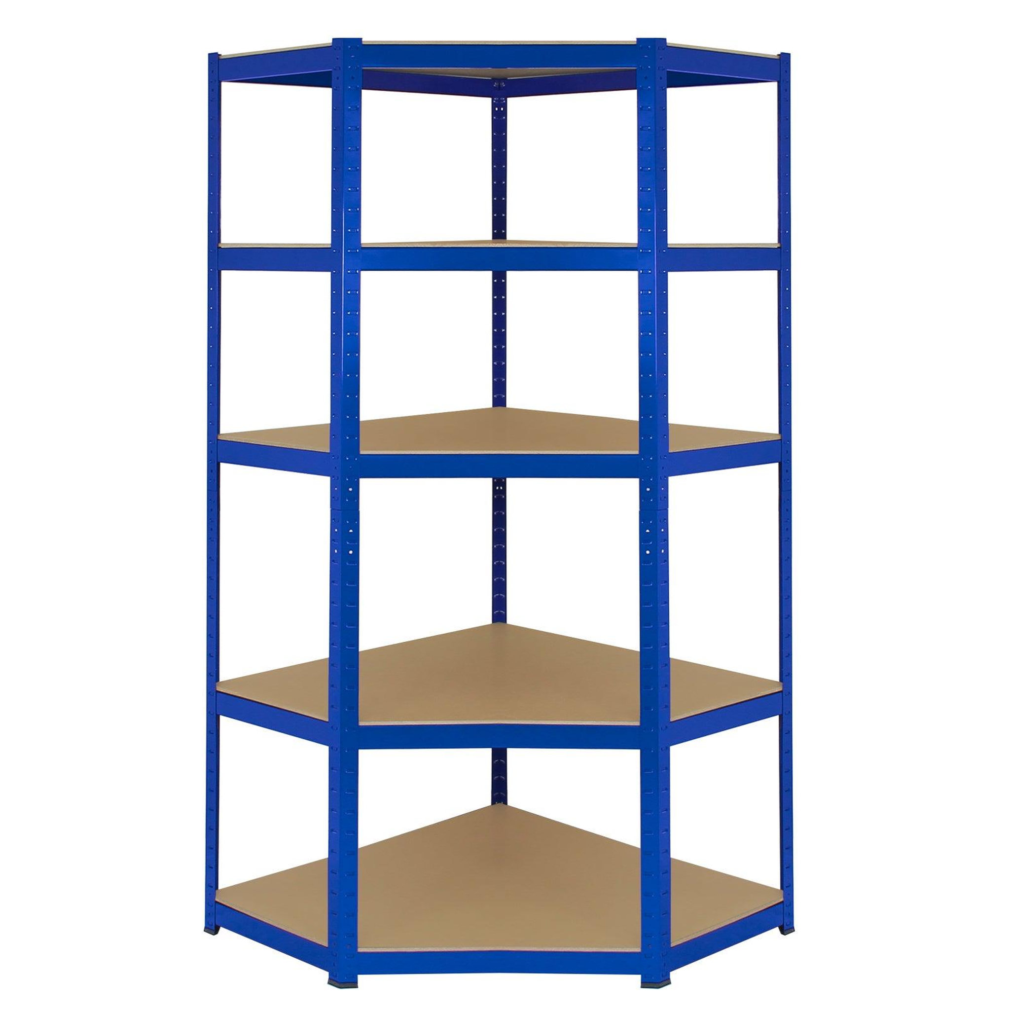 Voir la diapositive 3 : MONSTER RACKING Lot de 1 rayonnage d'angle t-rax & 2 rayonnages t-rax en acier bleu