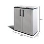 Voir la diapositive 3 : ART PLAST Cache Poubelles de tri Selectif 2 Sacs - Armoire Recyclage 68 x 37 x 90 cm Gris Clair 2 Portes 4 pieds ART PLAST
