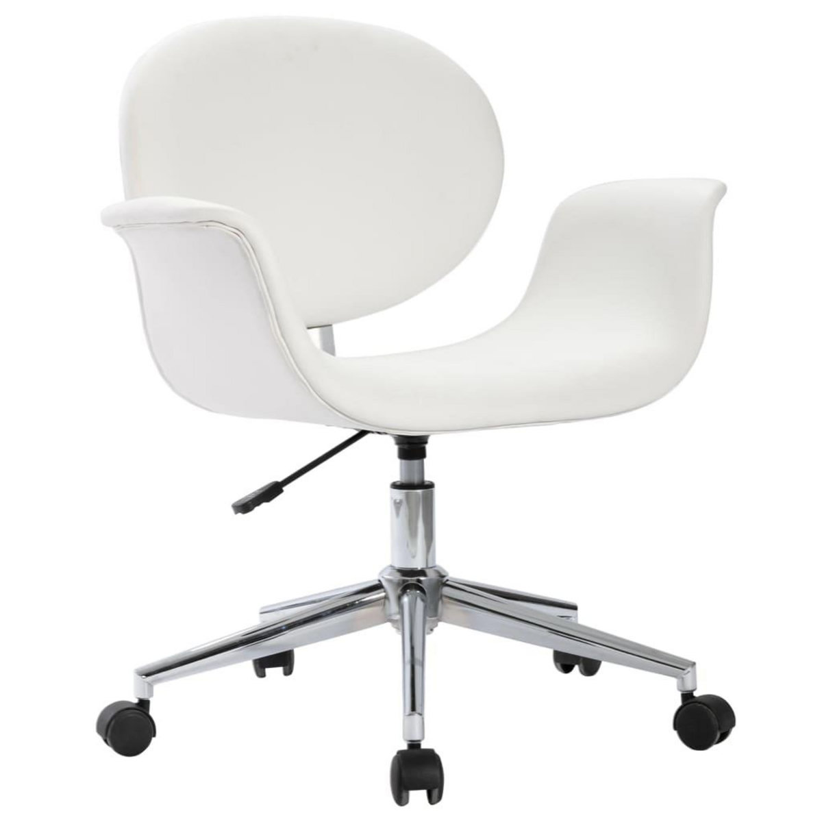 VIDAXL Chaise pivotante de bureau Blanc Similicuir