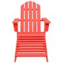 VIDAXL Chaise de jardin Adirondack avec pouf Bois de sapin Rouge