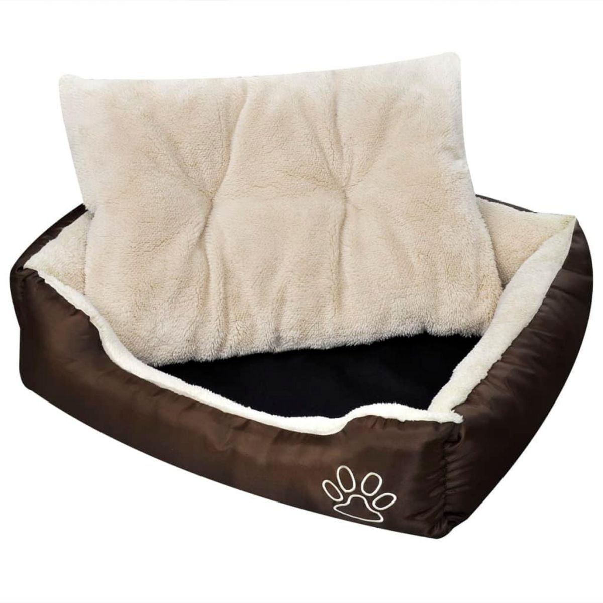 VIDAXL Lit chaud pour chiens avec coussin rembourre Taille M