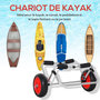 Voir la diapositive 6 : HOMCOM Chariot sit on top kayak chariot de transport pliable pour bateaux canoë ou kayak charge max. 90 Kg alu. mousse antidérapante