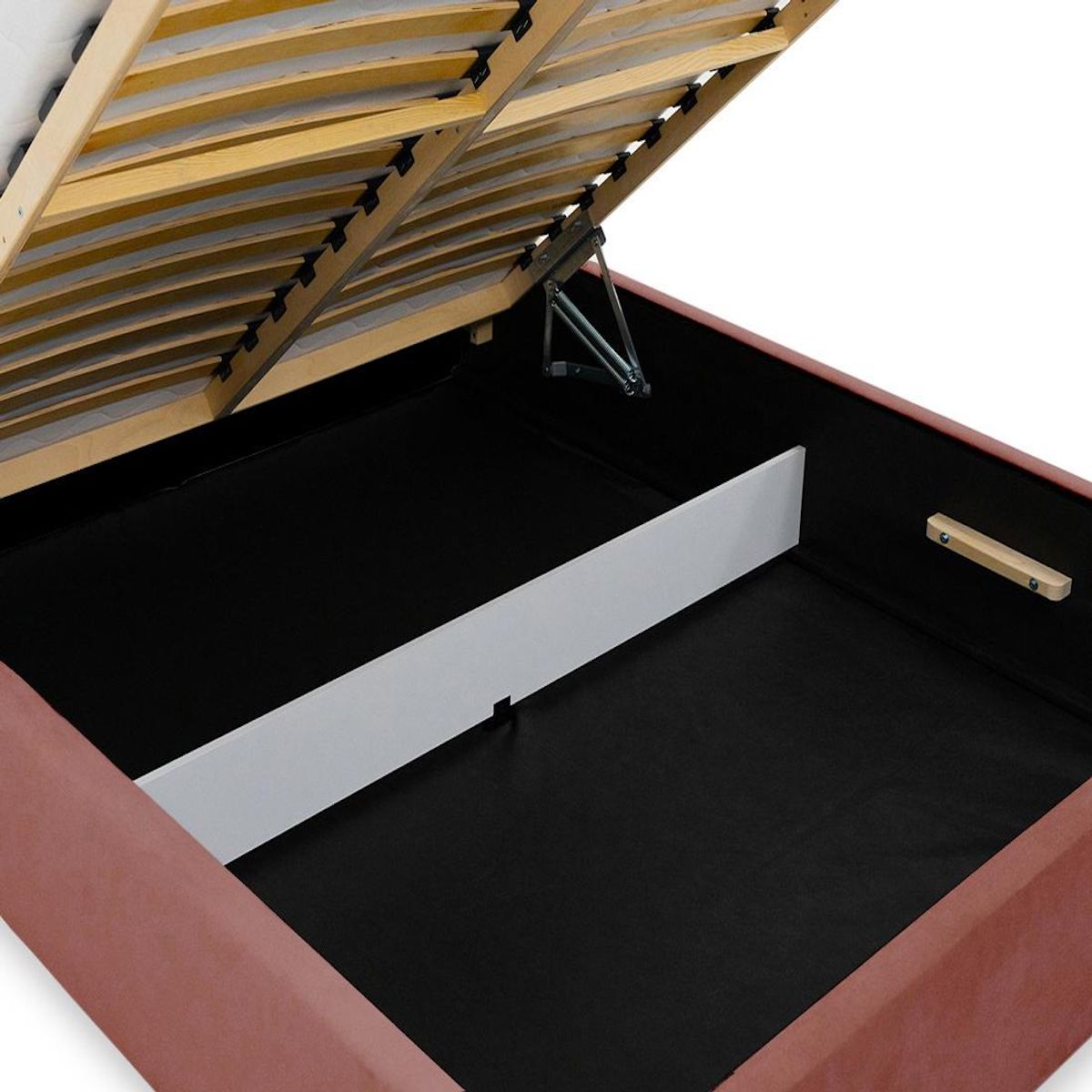 BEST MOBILIER John - lit coffre - 140x200 cm - en velours - sommier inclus