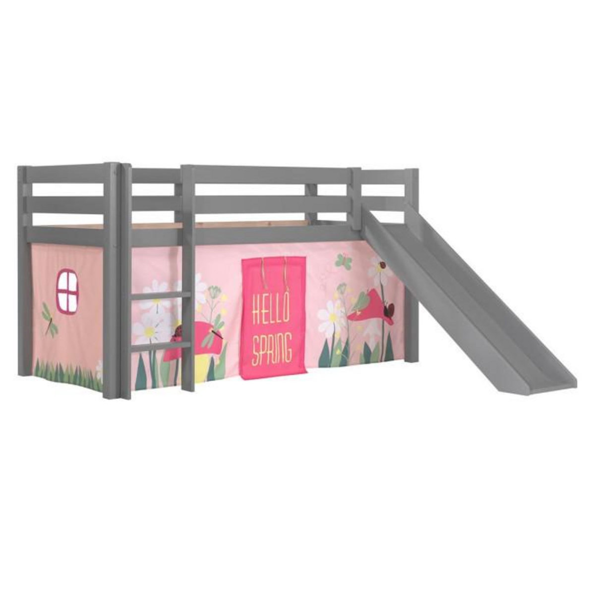 Paris Prix Pack - Lit Enfant Toboggan & Tente  Pino Spring  Gris