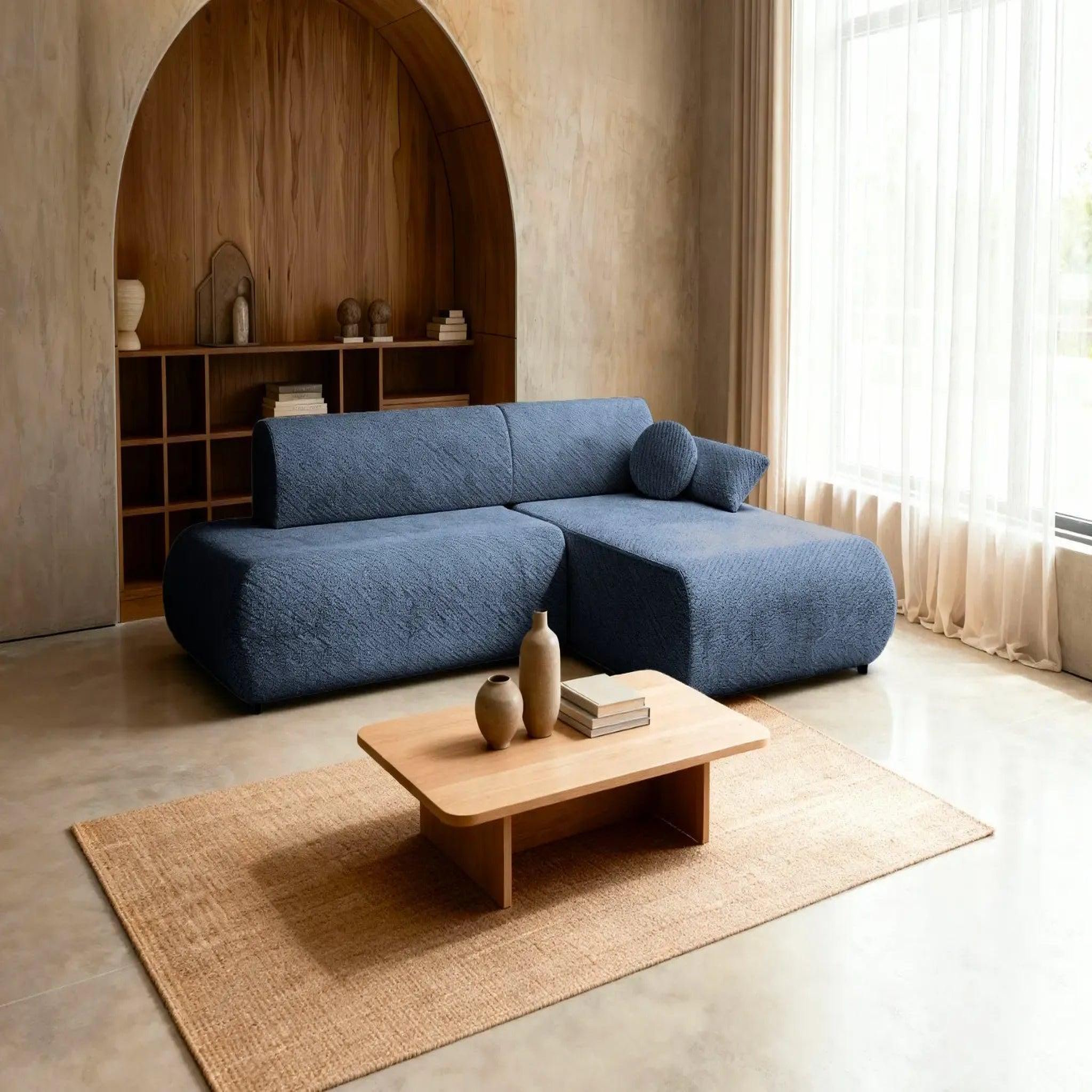 Voir la diapositive 2 : CASANOVA PARIS Levi - canapé d'angle convertible tissu lisse