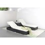 Voir la diapositive 2 : CONCEPT USINE Lot de 2 transats résine tressée noir et matelas blanc SUNNY