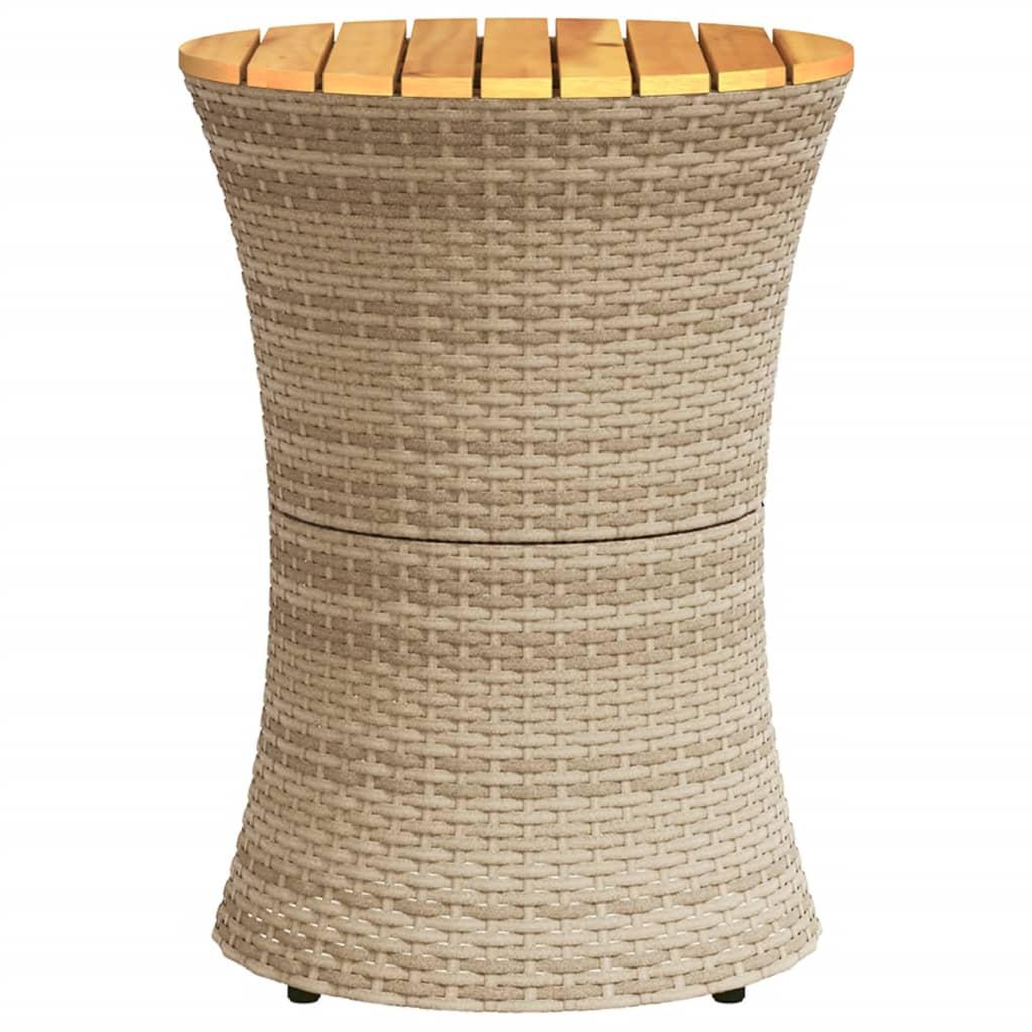 Voir la diapositive 5 : VIDAXL Table d'appoint de jardin forme tambour beige rotin bois massif