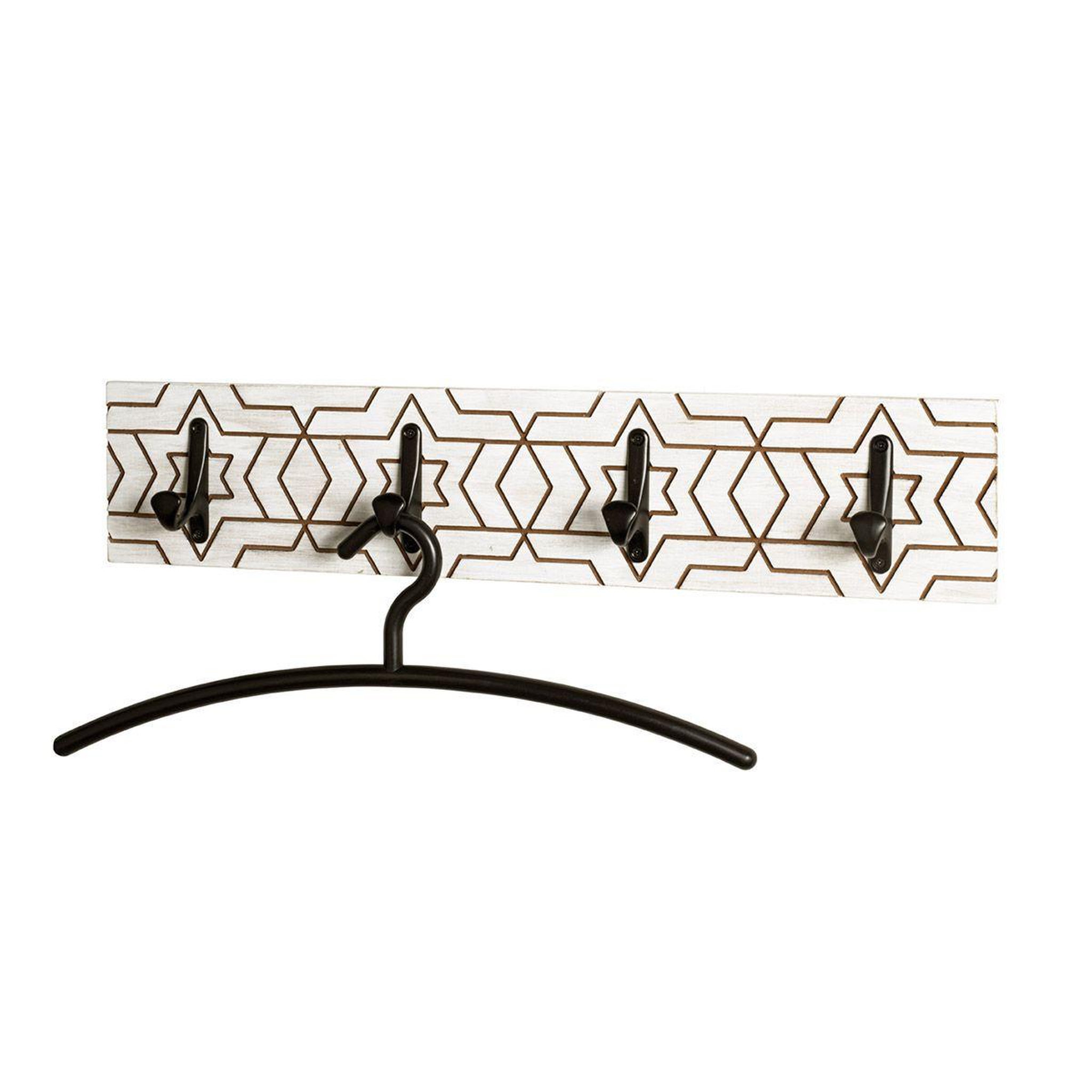 Voir la diapositive 4 : Paris Prix Patère murale design  fraisé  60cm blanc & noir