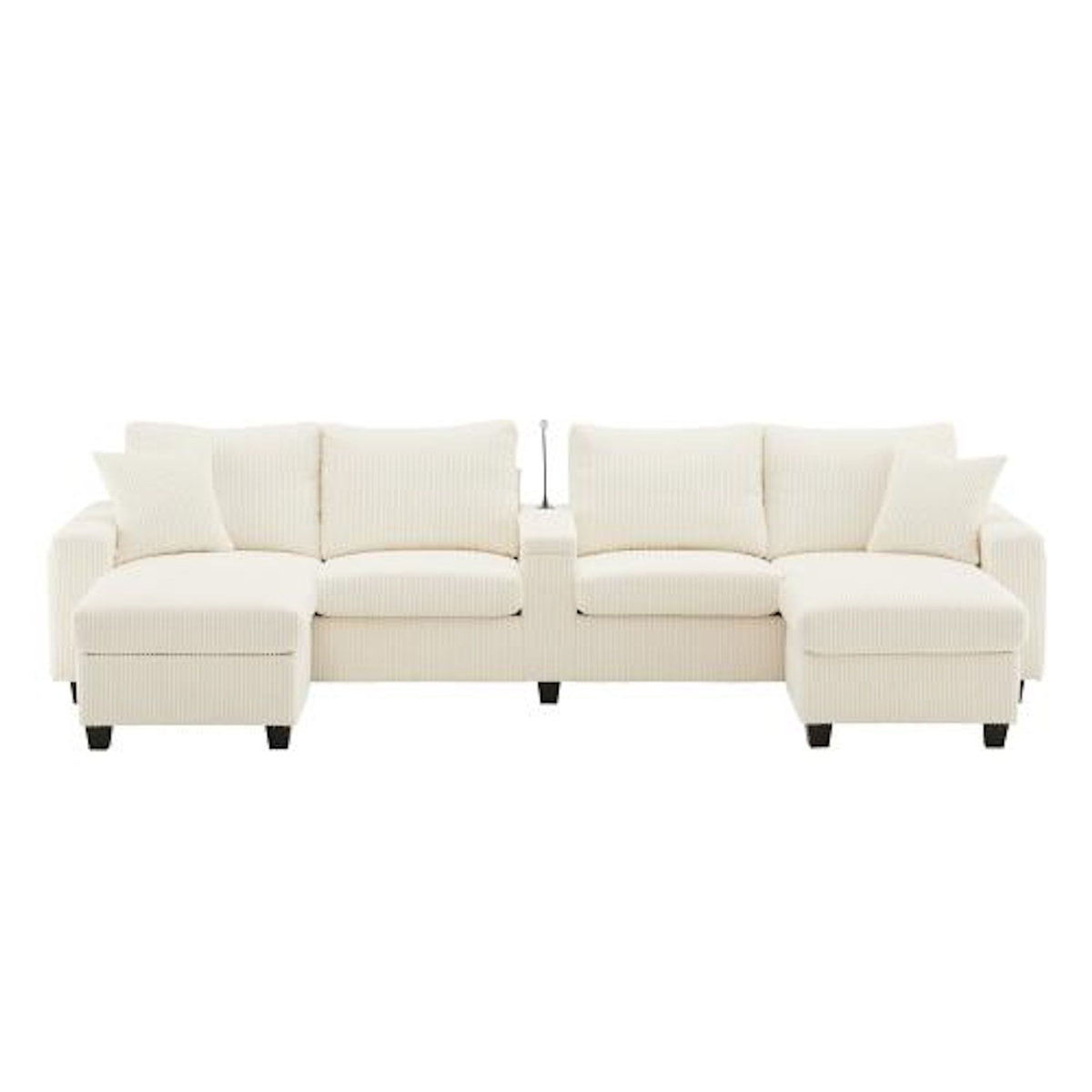 MERAX Canapé d'angle panoramique fixe 4 places tissu