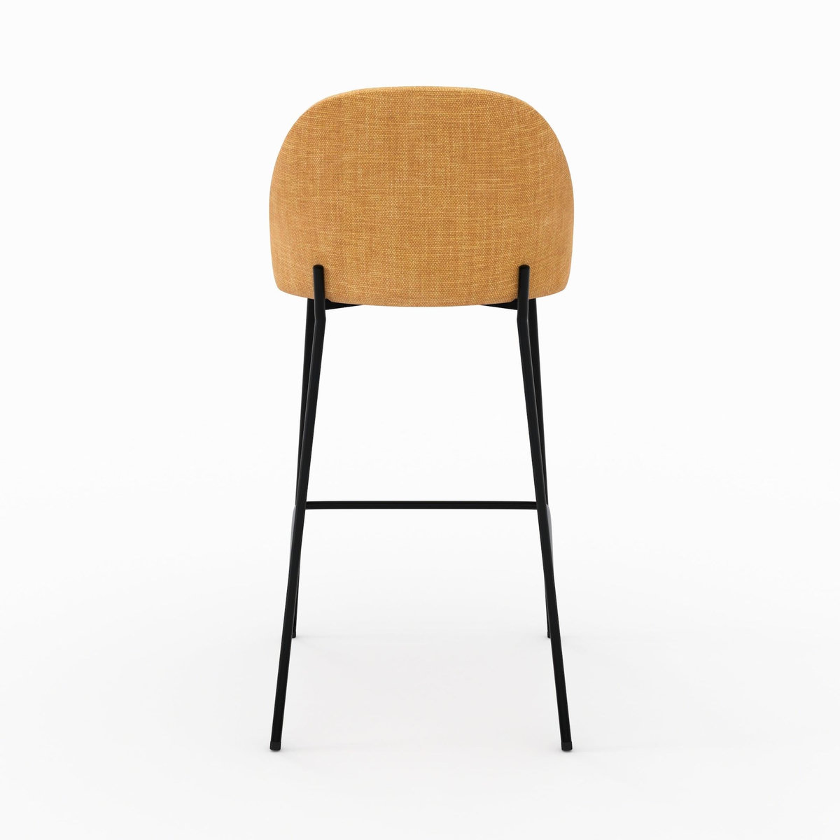 Rendez vous déco Lot de 2 chaises pour ilot central 66,5 cm en tissu jaune moutarde-Karl