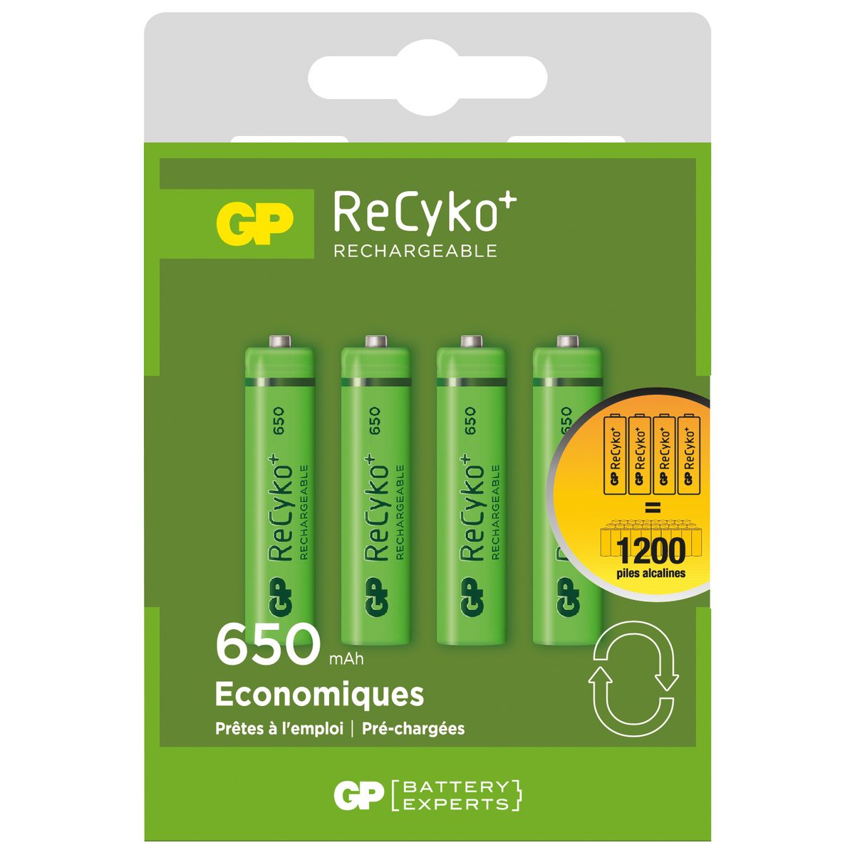 GP Recyko + - Lot de 4 piles AAA