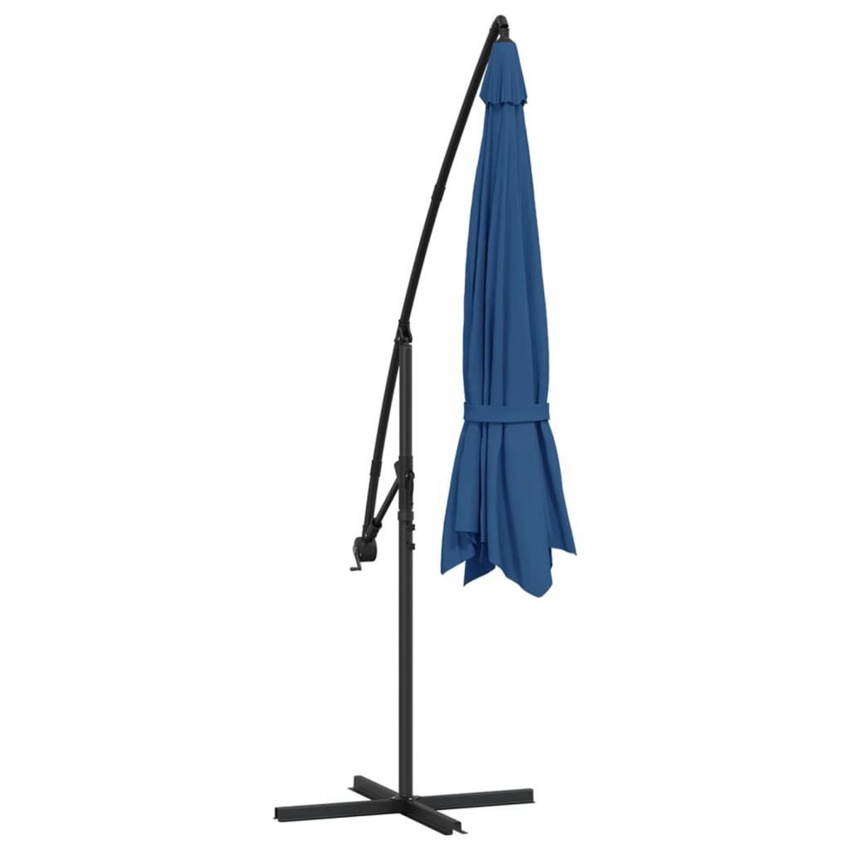 VIDAXL Parasol de jardin en porte-a-faux avec mat en aluminium bleu