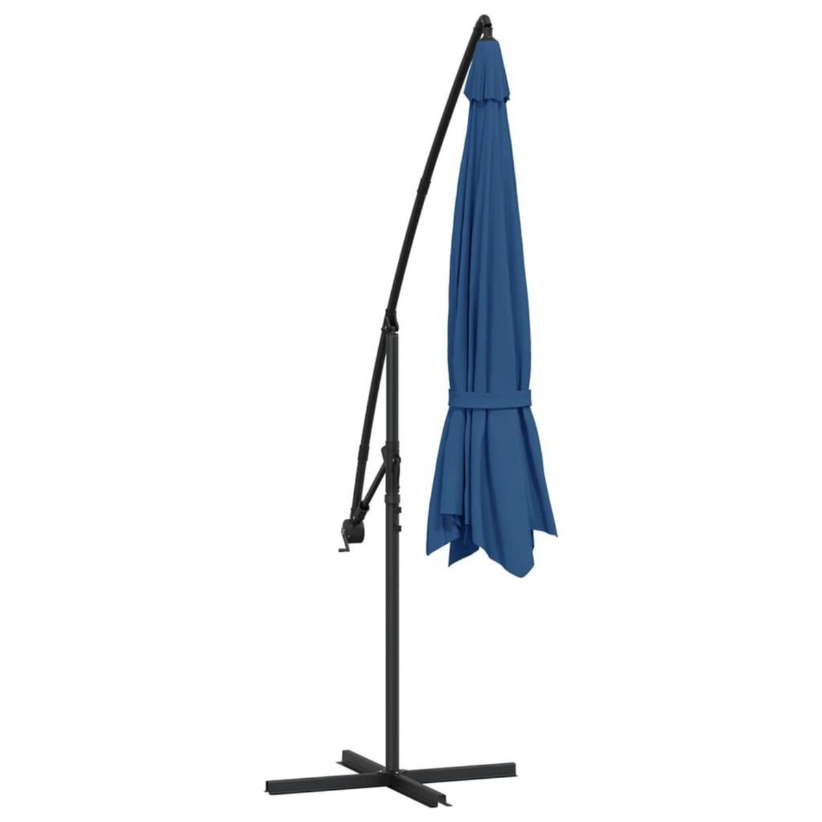 VIDAXL Parasol de jardin en porte-a-faux avec mat en aluminium bleu