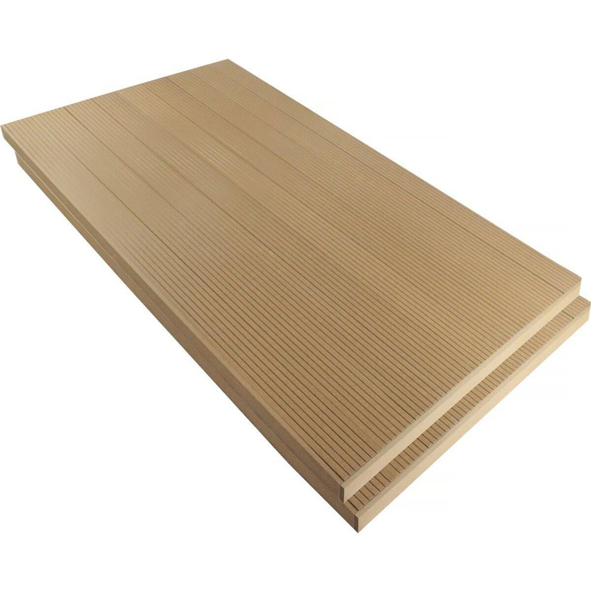 Habitat et Jardin Lot de 3 lames de terrasse composite alvéolaires - Long: 2,4m - surface 1m² - Terracotta