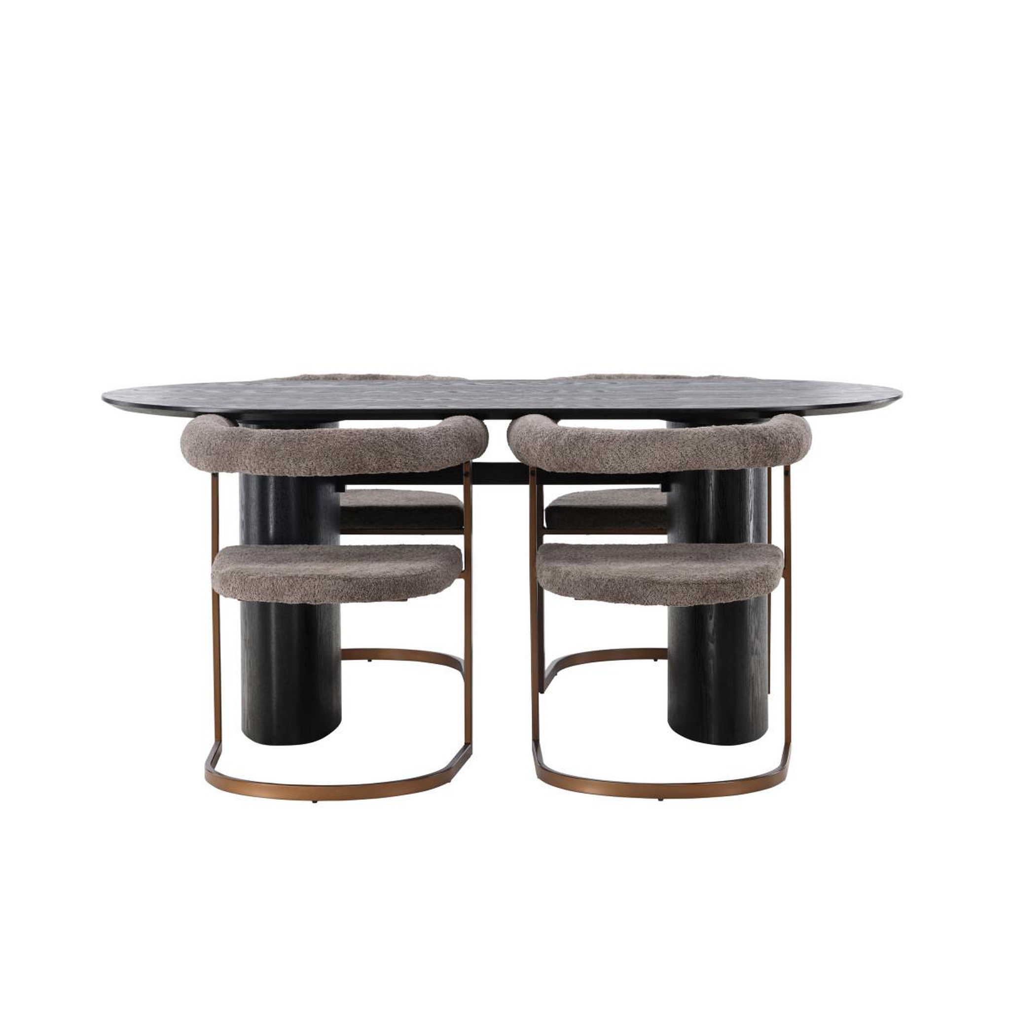 Voir la diapositive 4 : Paris Prix Ensemble table à manger & 4 chaises  isolde & morning  180cm noir & marron