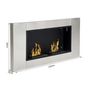Voir la diapositive 3 : HOMCOM Cheminée bioéthanol murale design Bauhaus 2 brûleurs 3 L couverture 25-30 m² acier inox brossé