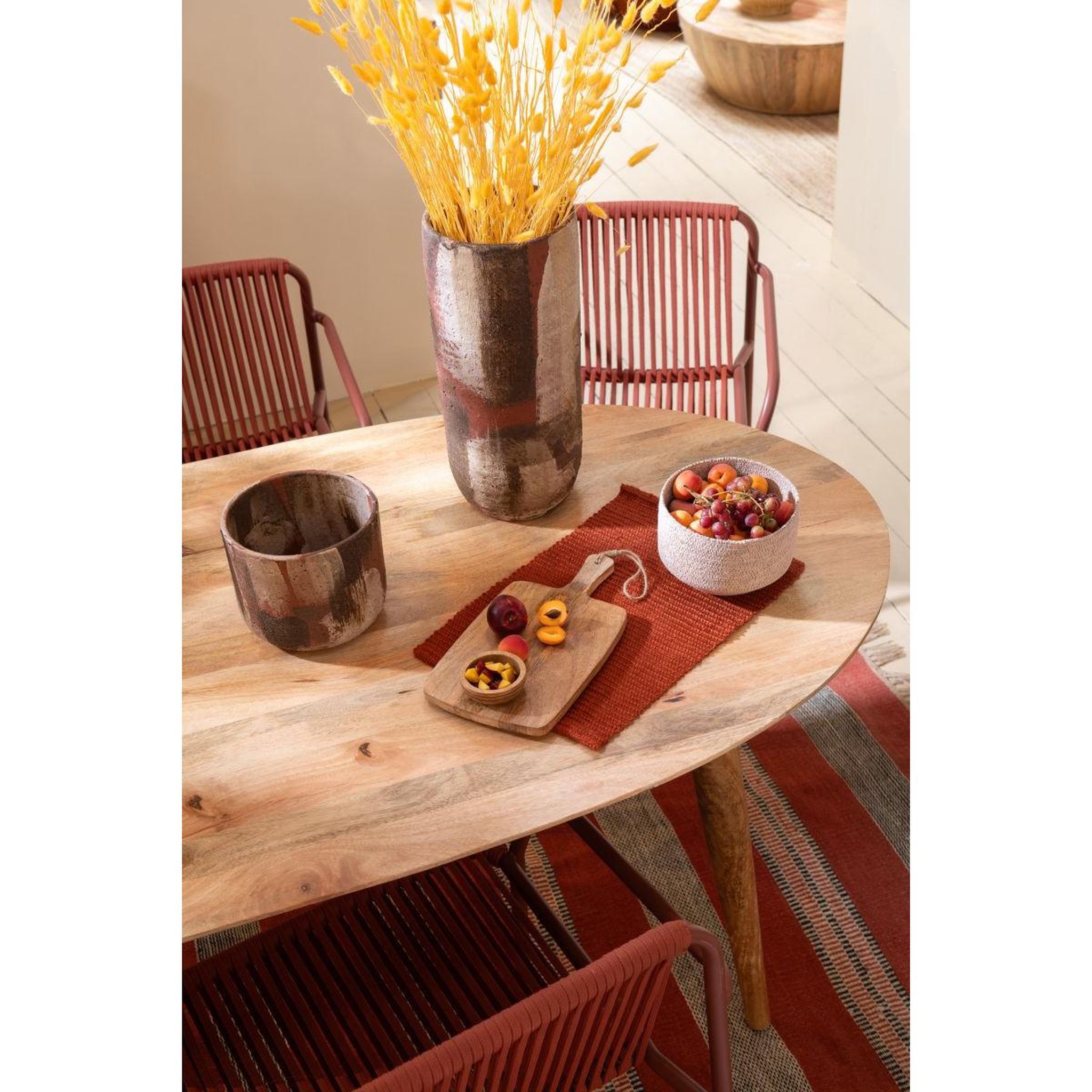 Voir la diapositive 4 : J-LINE Vase déco en terre cuite  miltos  50cm multicolore
