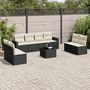 Voir la diapositive 1 : VIDAXL Salon de jardin 9 pcs avec coussins noir resine tressee