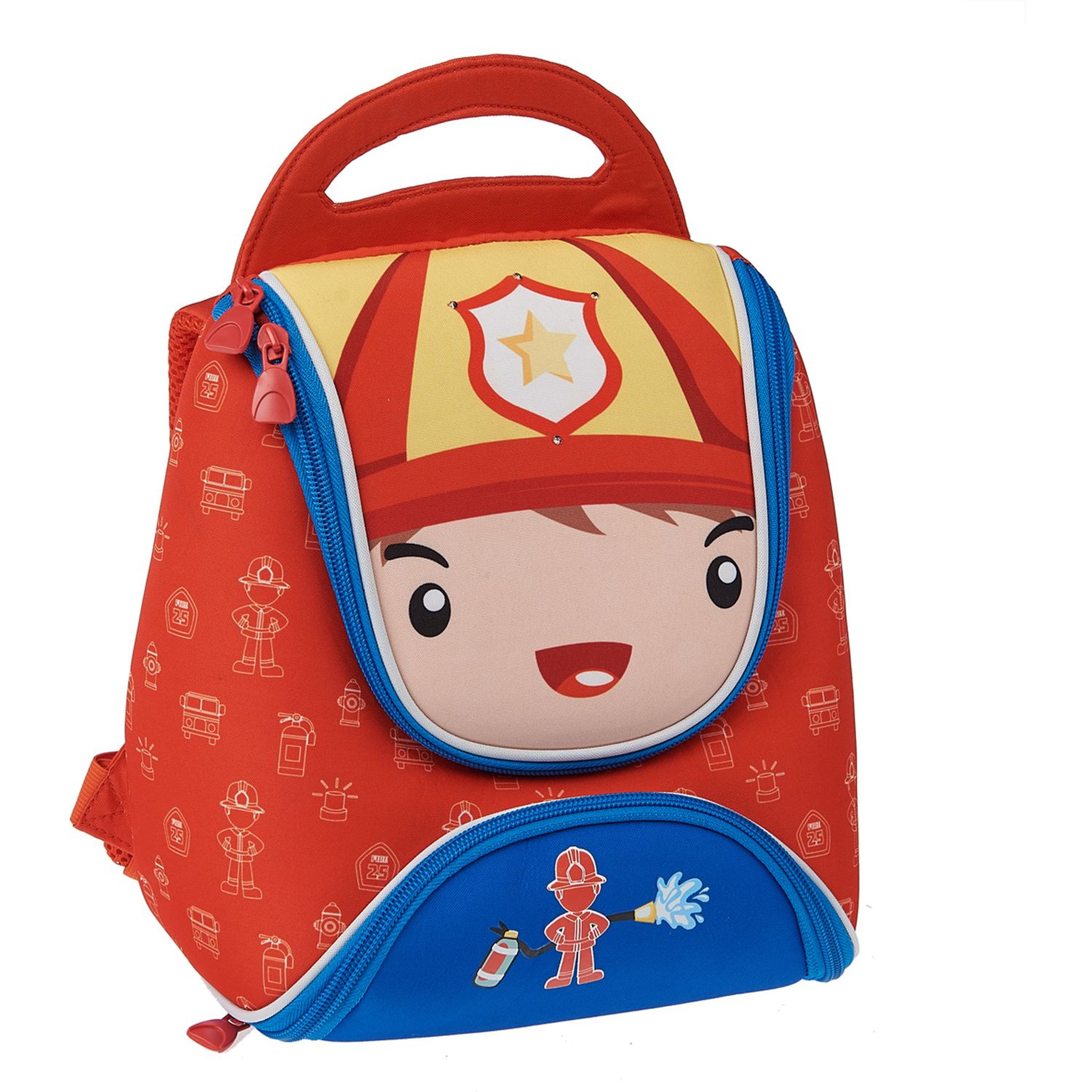 Voir la diapositive 1 : AUCHAN Sac à goûter maternelle LED polyester multicolore POMPIER
