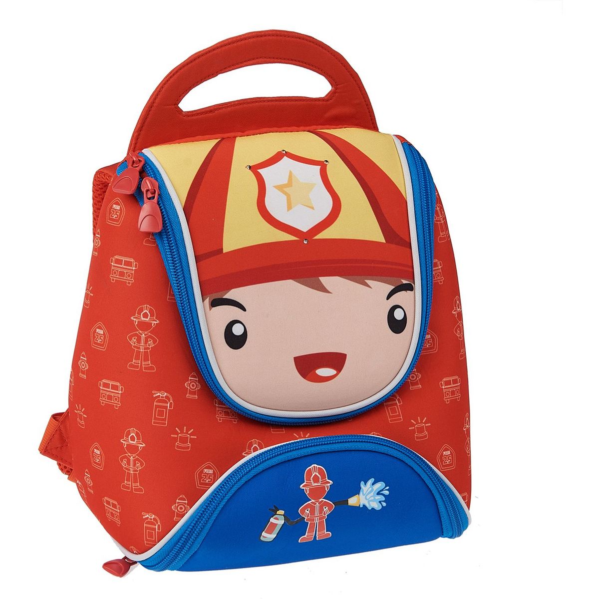 AUCHAN Sac à goûter maternelle LED polyester multicolore POMPIER