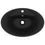 VIDAXL Lavabo ovale de luxe a trop-plein Noir mat 58,5x39 cm Ceramique