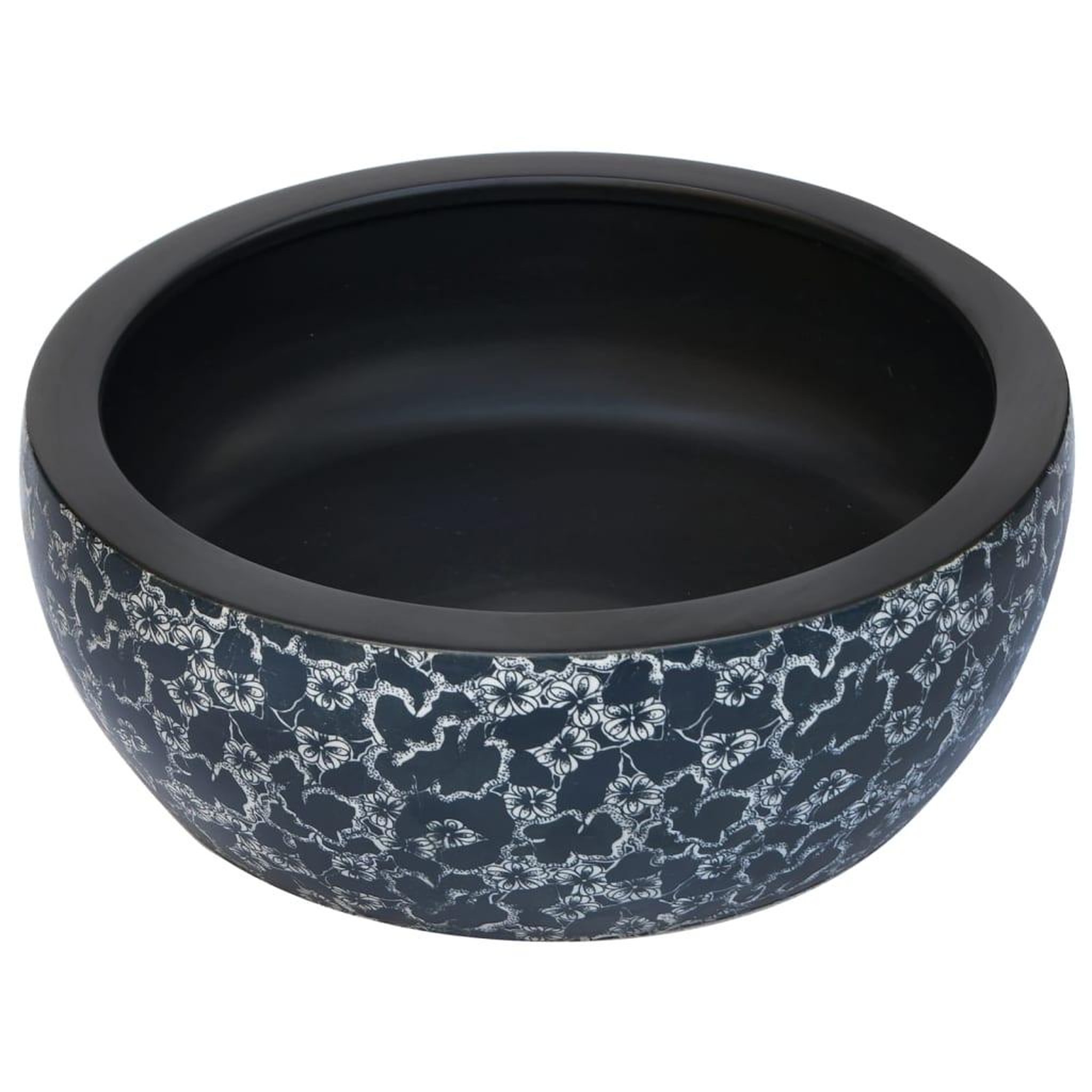Voir la diapositive 3 : VIDAXL Vasque a poser noir et bleu rond Φ41x14 cm ceramique