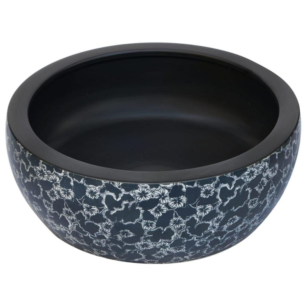 VIDAXL Vasque a poser noir et bleu rond Φ41x14 cm ceramique